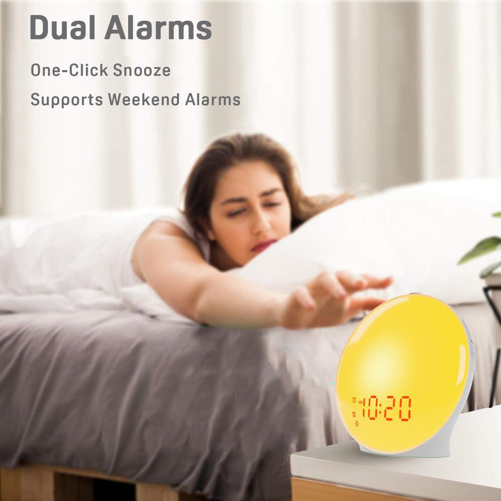 Harwelton™ Sunrise Alarm Clock with FM Radio and 14 Light Colours