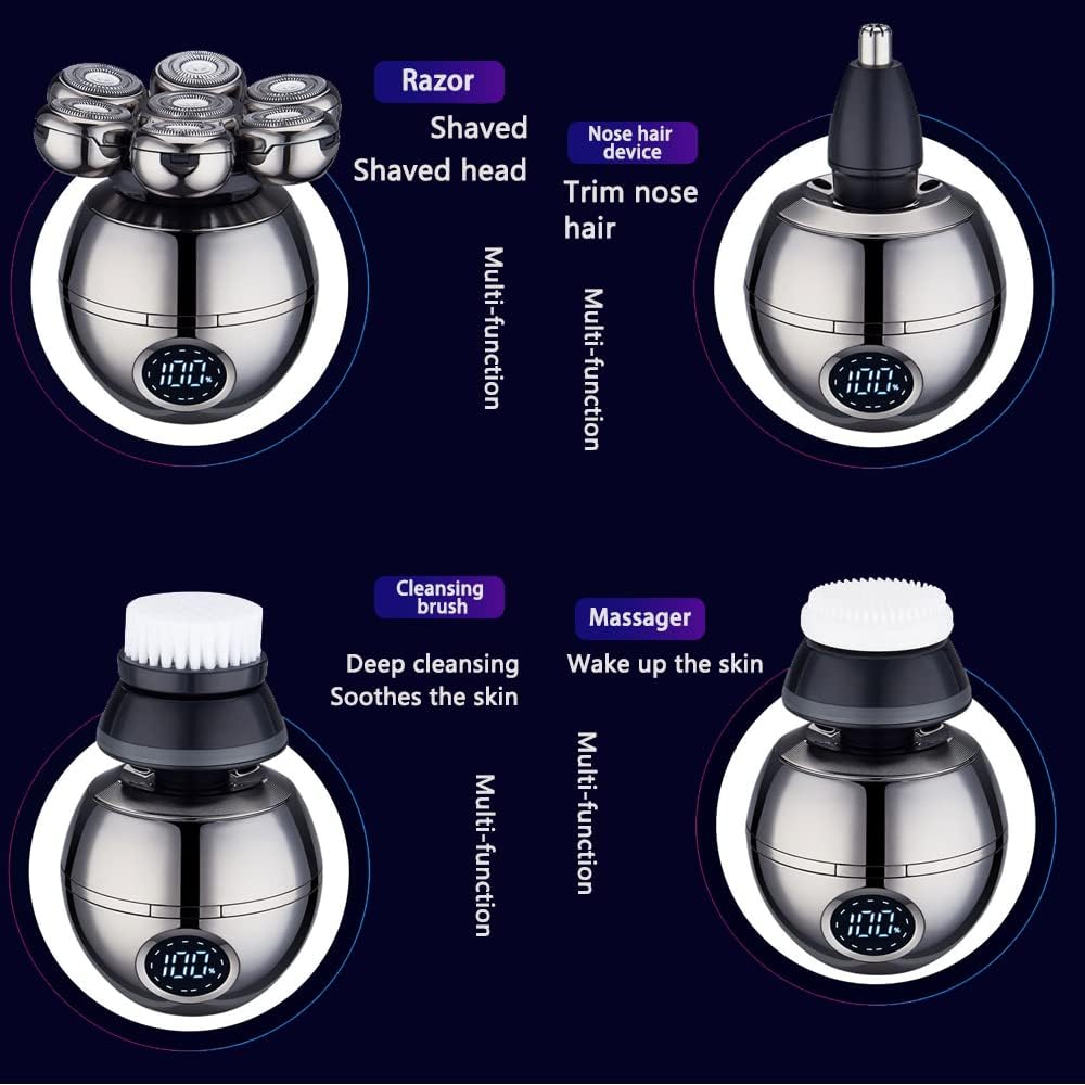 Harwelton™ Cordless Head Shaver with 7D Floating Blades &amp; LED Display