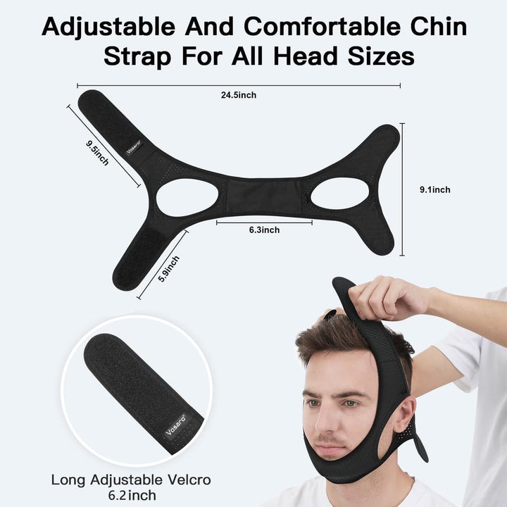 Harwelton™ Adjustable Anti-Snoring Chin Strap in Soft Breathable Fabric