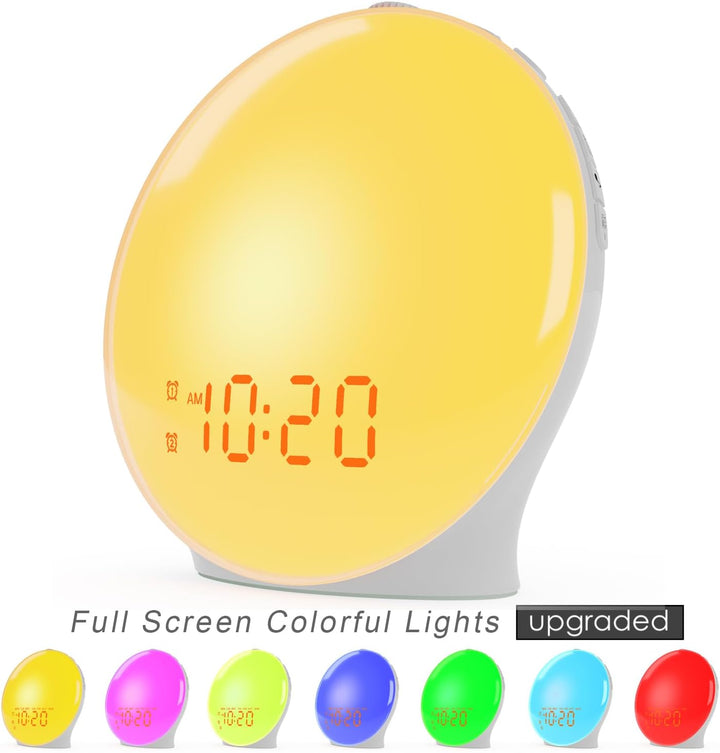 Harwelton™ Sunrise Alarm Clock with FM Radio and 14 Light Colours