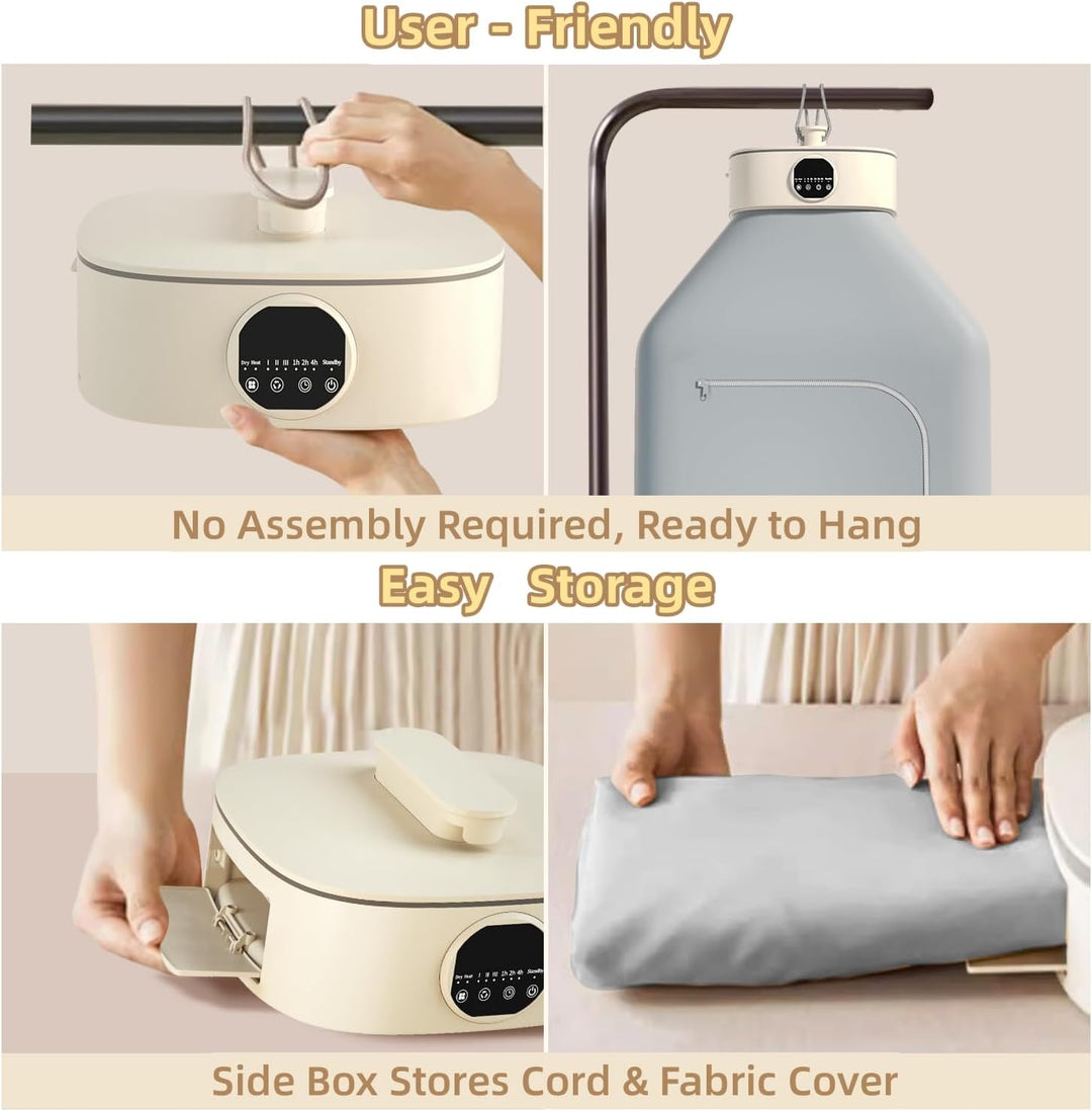 Harwelton™ Portable 800W Clothes Dryer &amp; Heater with 7-Hour Timer