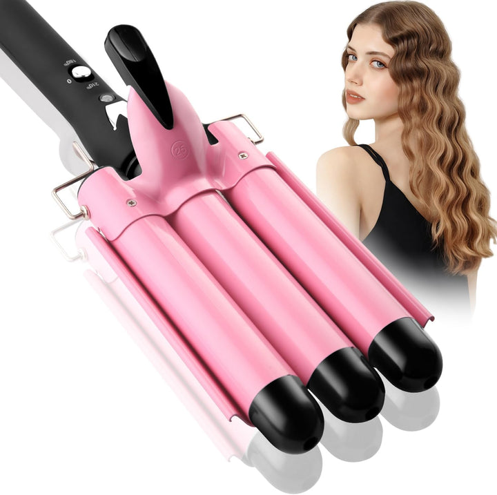 3 Barrel Hair Waver with LCD Display and Ceramic Coating