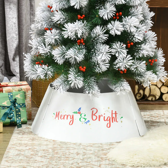 Harwelton Metal Christmas Tree Collar with Merry & Bright Print