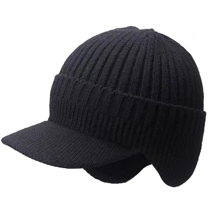 Harwelton Mens Peaked Beanie with Fold Down Ear Flaps