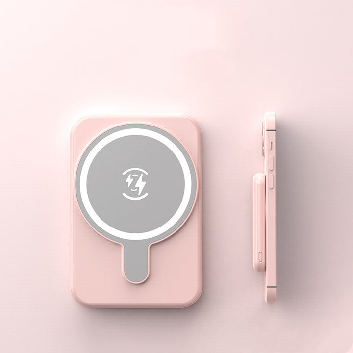 Magnetic mini power bank on phone