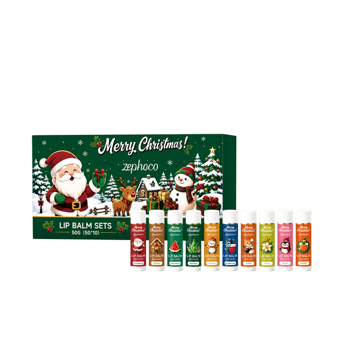Harwelton Christmas Lip Balm Gift Box with 10 Fruity Sticks