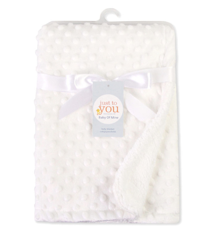 Harwelton Double-Layer Dotted Minky Baby Blanket, 102 x 76 cm
