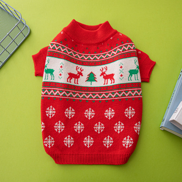 Harwelton Knitted Christmas dog jumper with festive pattern