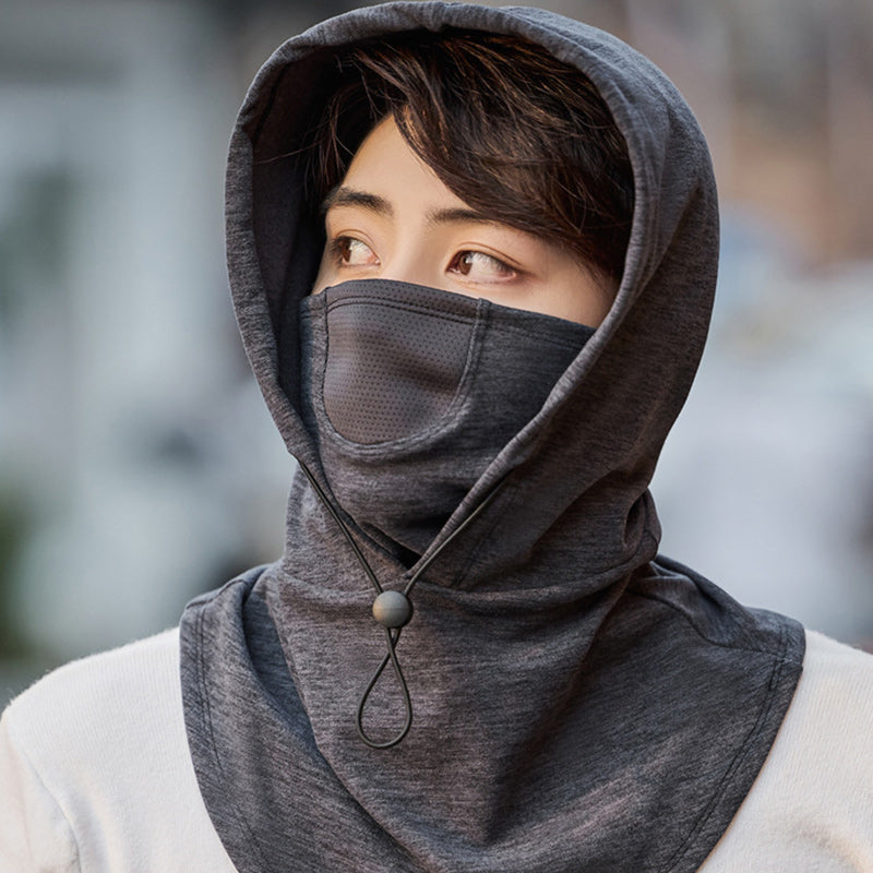 Hooded Cycling Face Mask with Built-In Neck Warmer
