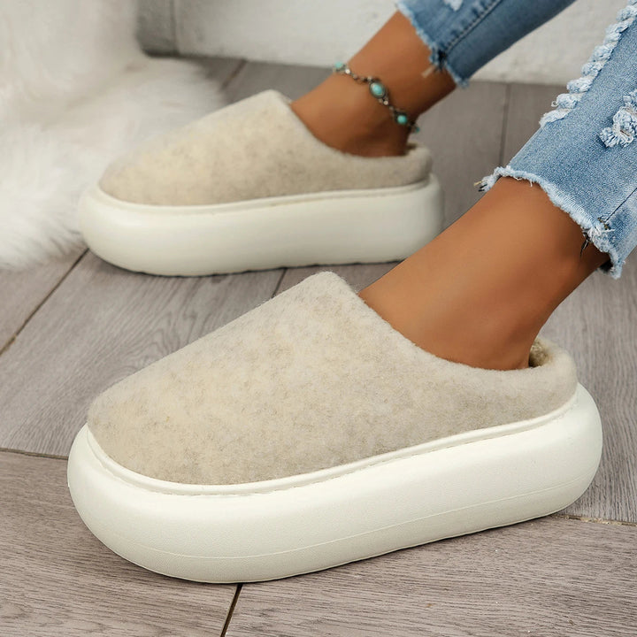 Plush Winter Slippers for Women with Anti-Slip Sole