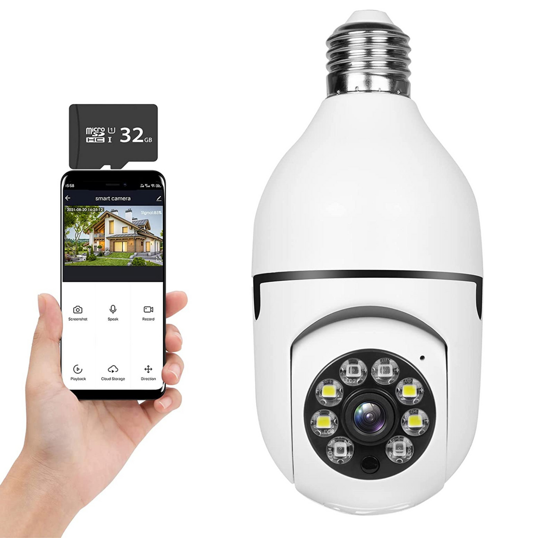 Harwelton™ Wi-Fi Light Bulb Security Camera with Night Vision