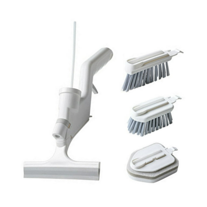 4-in-1 Bathroom Floor and Wall Cleaning Brush with Extendable Handle