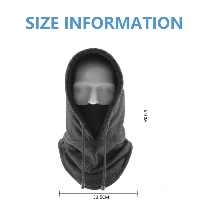 Polar Fleece Balaclava with Adjustable Drawstring, Windproof