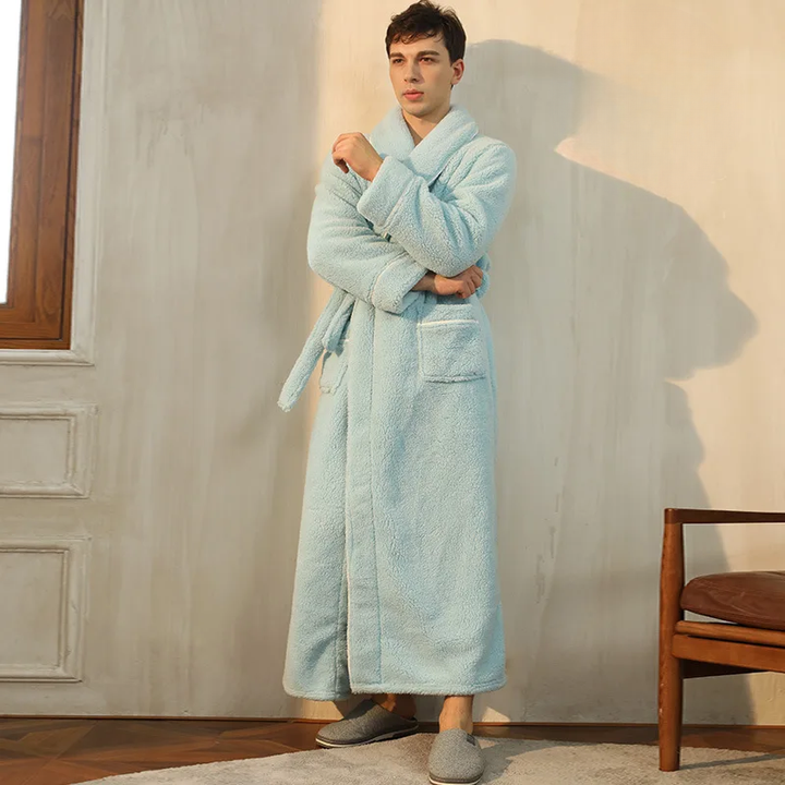 Men’s Flannel Fleece Winter Bathrobe Robe