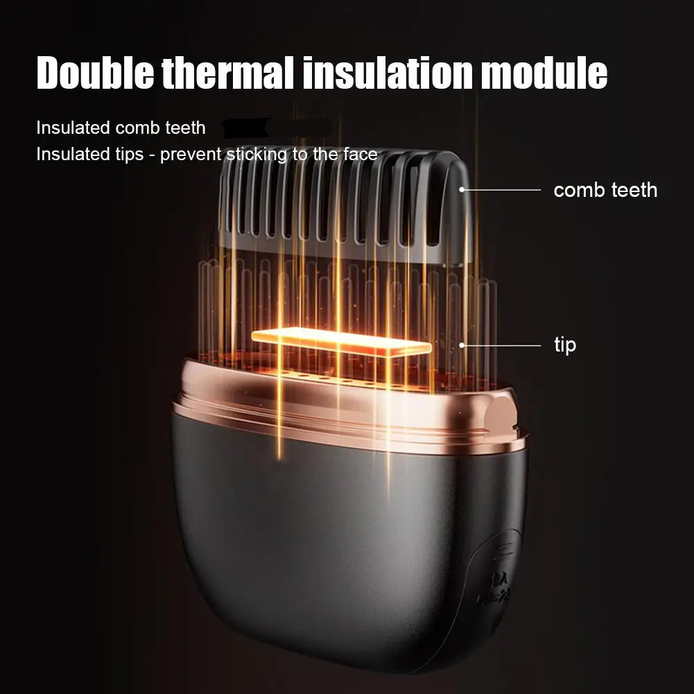 Cordless 2-in-1 Ceramic Straightening Comb for Travel