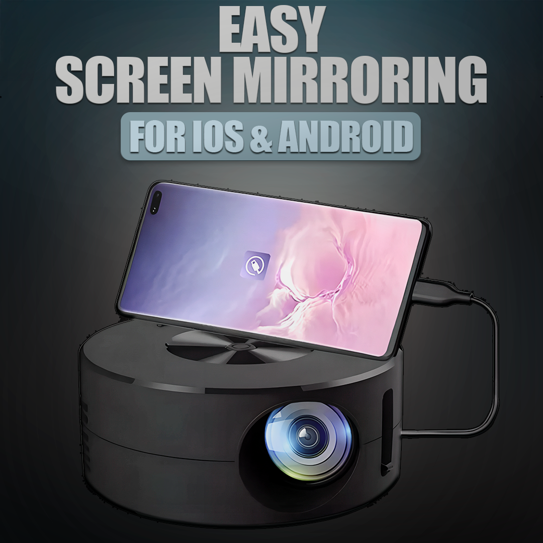 Mini Portable Projector with 1080P Support and Power Bank Use