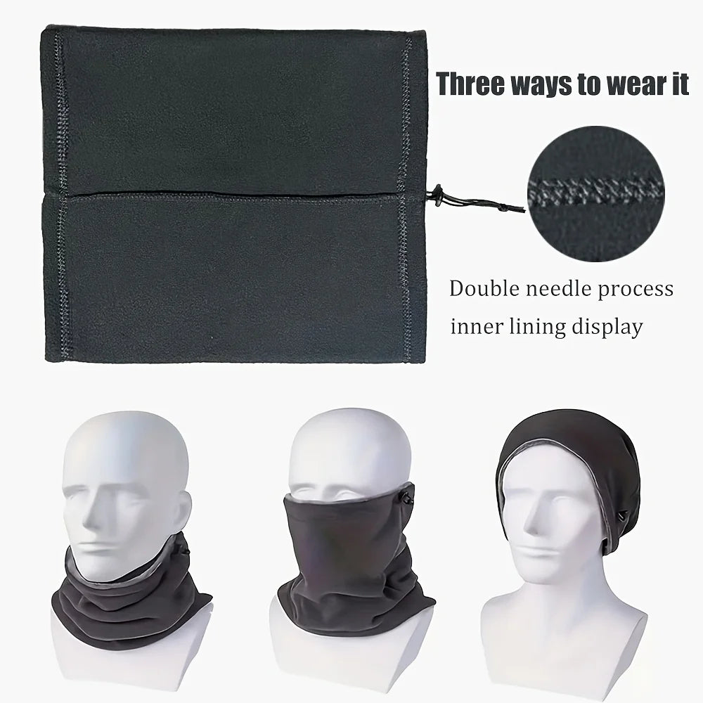 Soft Fleece Balaclava and Neck Warmer with Adjustable Buckle