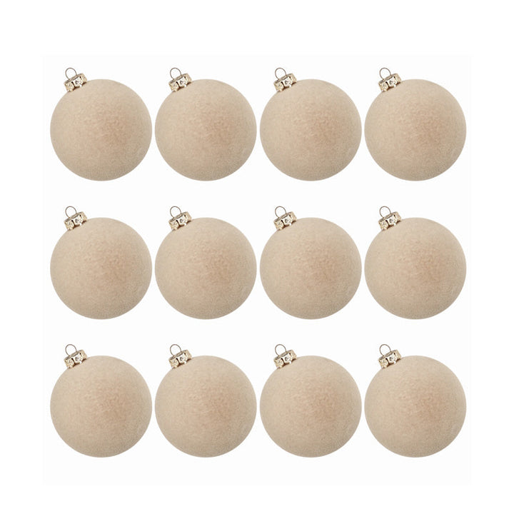 Velvet Christmas Baubles Set of 12 with Soft Matte Finish