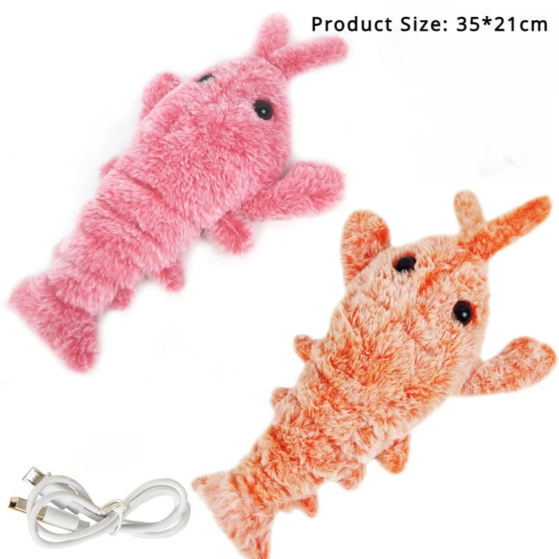 Wriggling Shrimp Pet Toy, Plush and USB Rechargeable