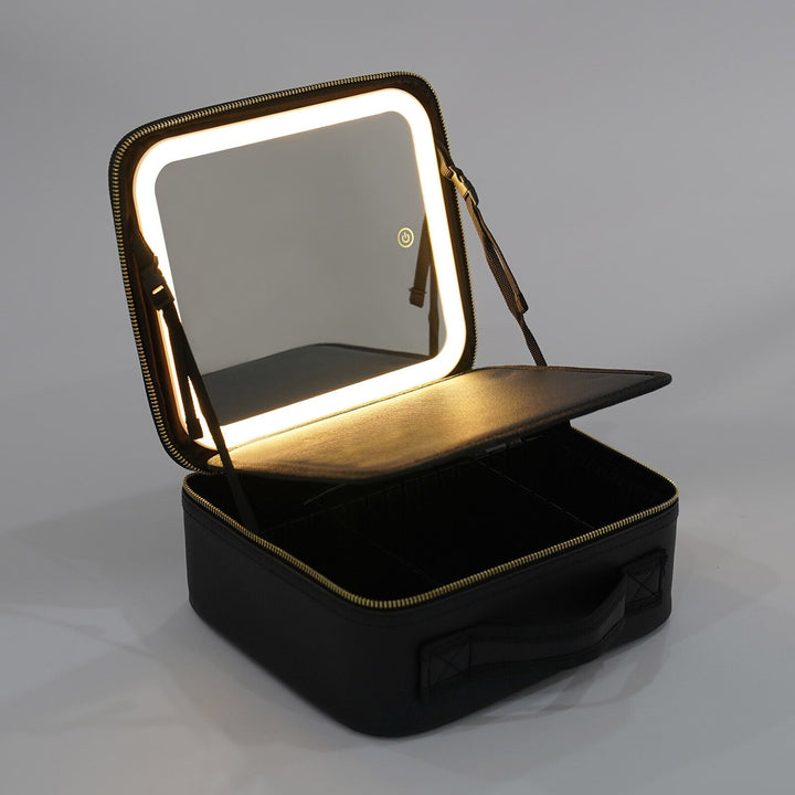 LED Makeup Bag with Built-In Mirror and 3 Light Settings