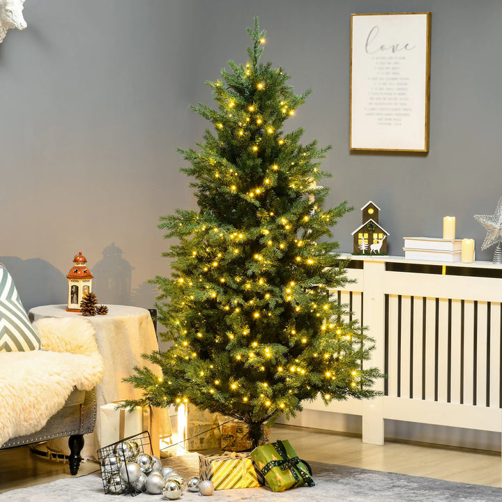 Realistic pre-lit fir with warm lights