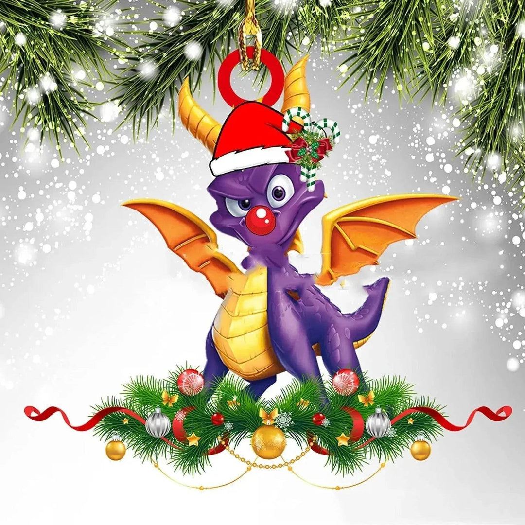 Acrylic Dinosaur Dragon Egg Christmas Tree Ornament – 8 cm