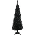 Slim black pencil Christmas tree on stand