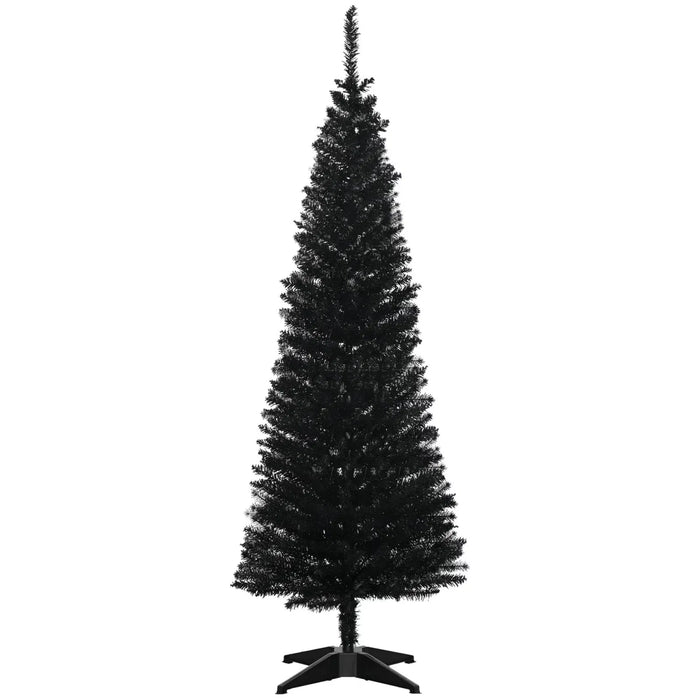 Harwelton Slim Black Pencil Christmas Tree, 5ft with Stand
