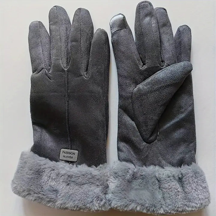 Harwelton™ Velvet-Lined Suede Winter Gloves with Plush Cuff