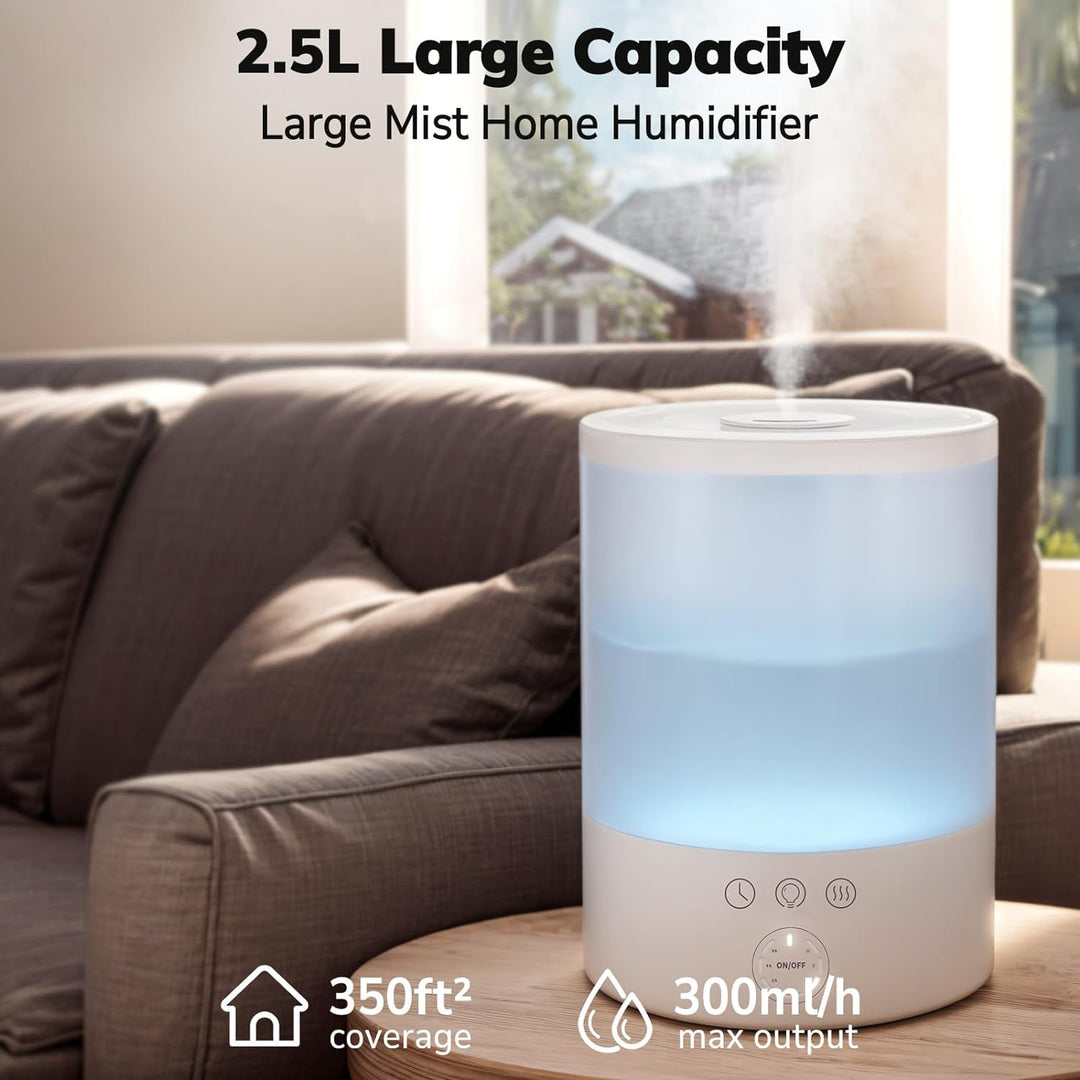 Cool Mist Humidifier with 2.5L Tank for Large Rooms