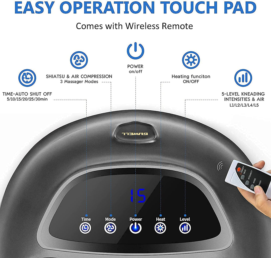 Harwelton™ Shiatsu Foot Massager with Heat &amp; Air Compression