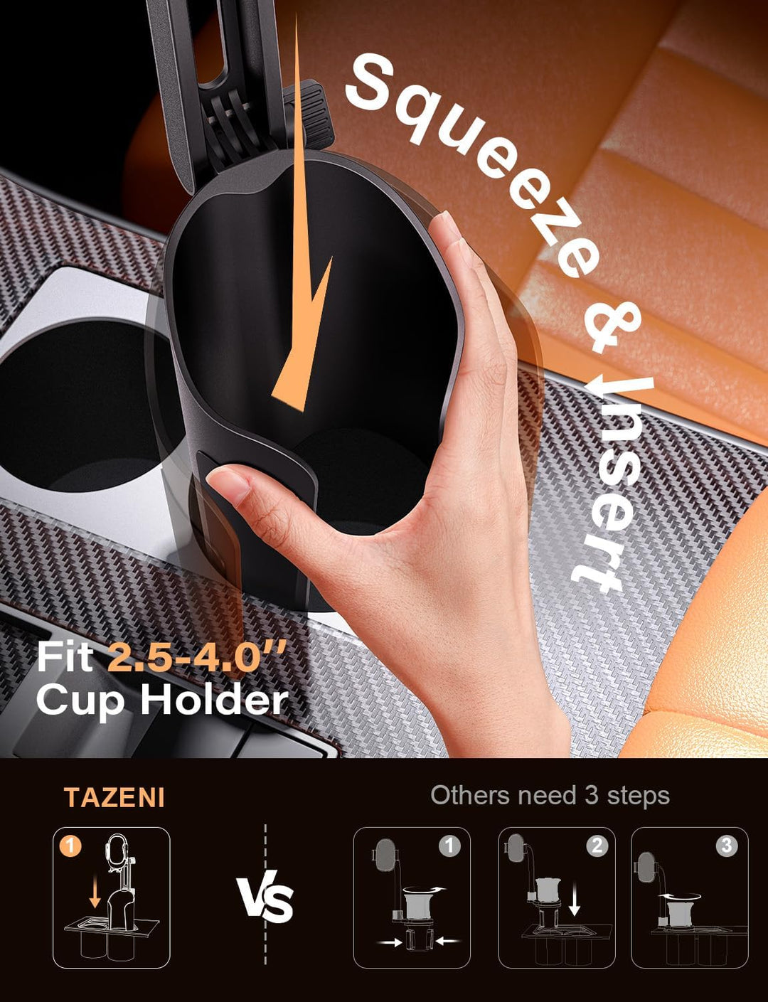 Harwelton™ Cup Holder Phone Mount for Car with Adjustable Height