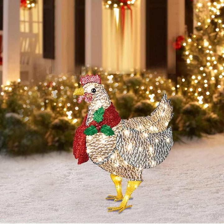 LED Chicken with Scarf Christmas Light for Indoors and Outdoors