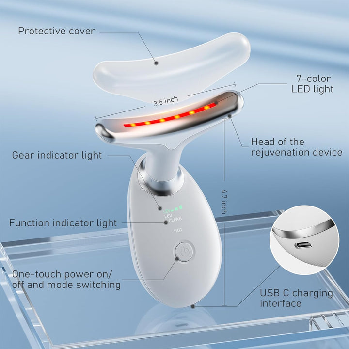 Warming Face and Neck Massager with 7 Light Modes
