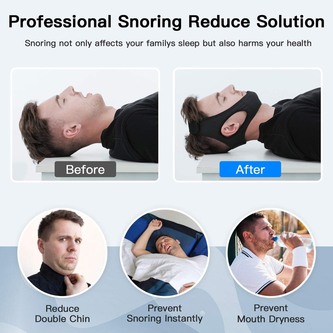 Harwelton™ Adjustable Anti-Snoring Chin Strap in Soft Breathable Fabric