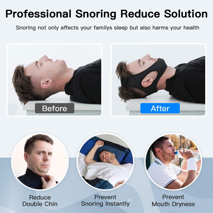 Harwelton™ Adjustable Anti-Snoring Chin Strap in Soft Breathable Fabric