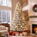 Flocked half Christmas tree with lights