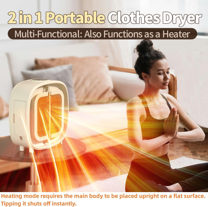 Harwelton™ Portable 800W Clothes Dryer &amp; Heater with 7-Hour Timer