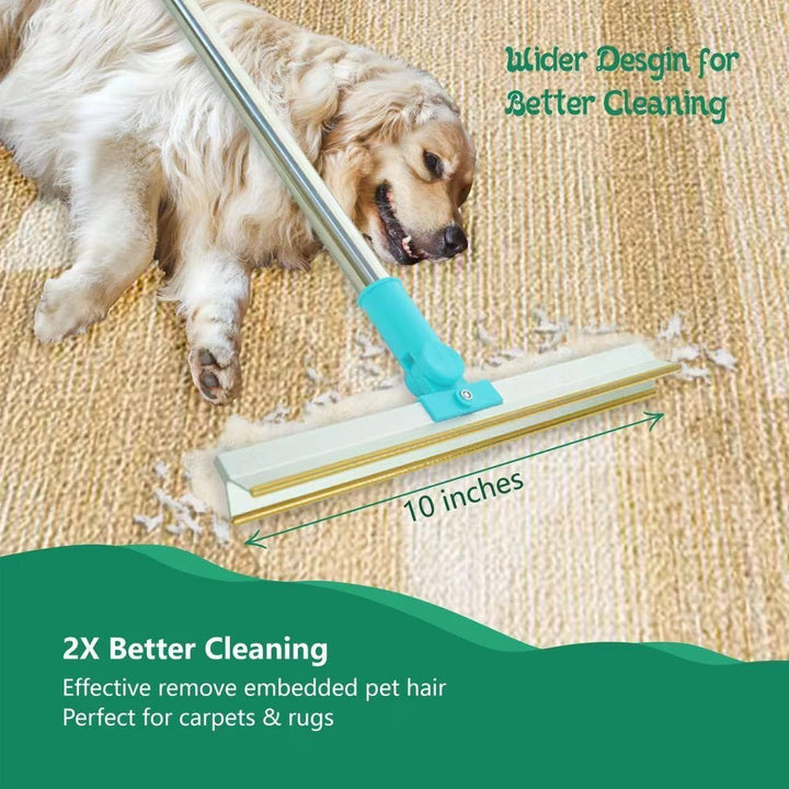 3-Piece Pet Hair Remover Set with Extendable Carpet Rake