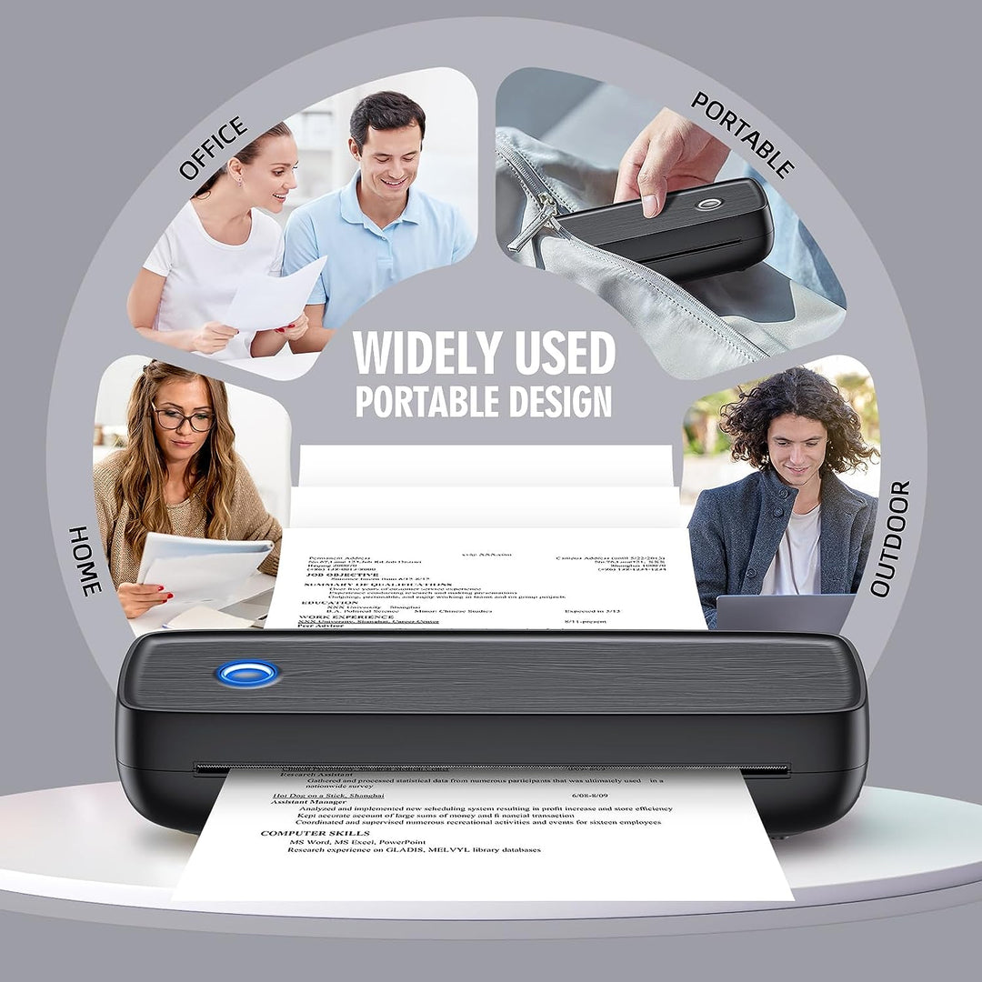 Portable Inkless Thermal Printer with Bluetooth and USB-C