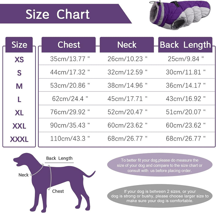 Waterproof Winter Dog Coat with Built-In Harness and Fleece