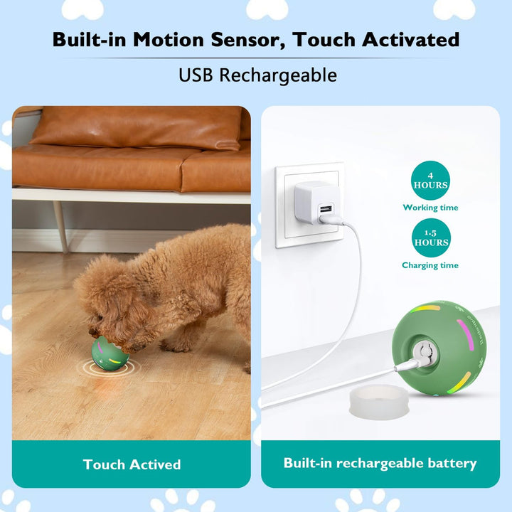 Self-Moving Dog Ball with Rolling and Bouncing Modes