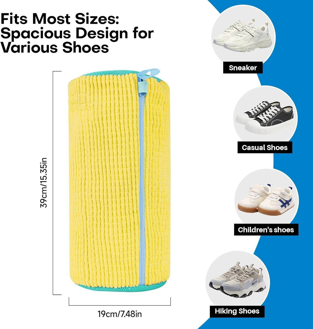 Trainer Washing Bag with 1000 Soft Bristles for the Washing Machine