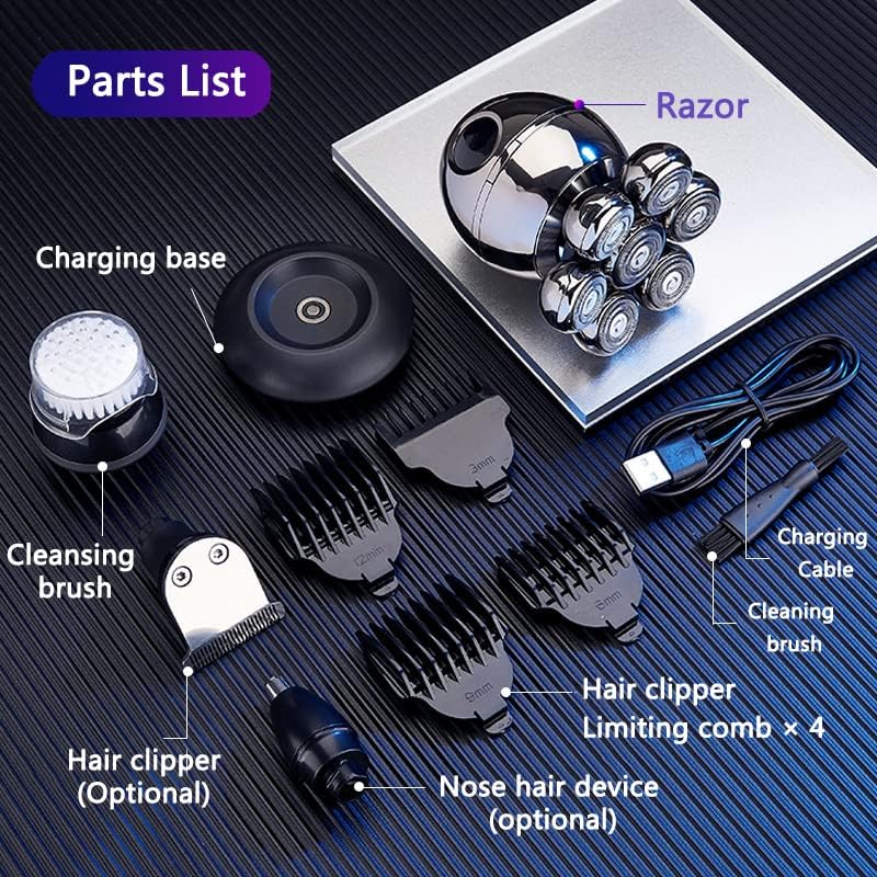 Harwelton™ Cordless Head Shaver with 7D Floating Blades &amp; LED Display