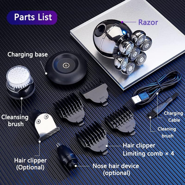 Harwelton™ Cordless Head Shaver with 7D Floating Blades &amp; LED Display