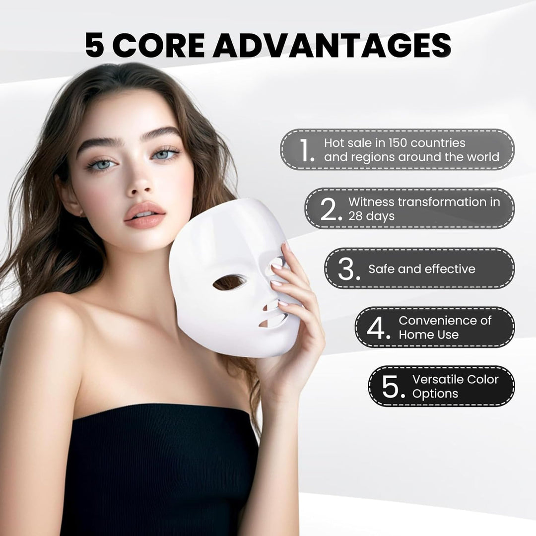 Harwelton™ LED Face Mask with 7 Light Colours and Remote Control