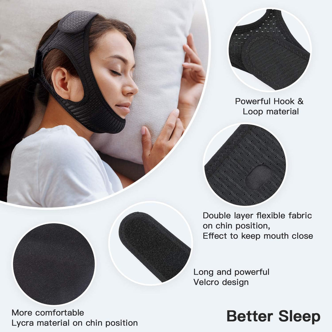 Harwelton™ Adjustable Anti-Snoring Chin Strap in Soft Breathable Fabric