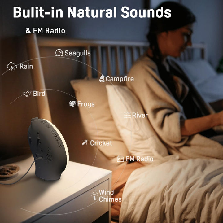 Harwelton™ Sunrise Alarm Clock with FM Radio and 14 Light Colours