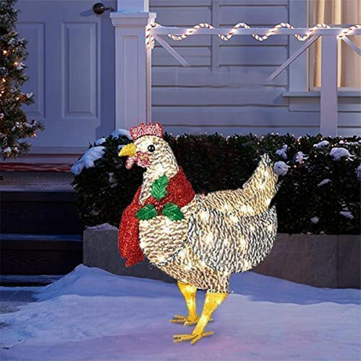 LED Chicken with Scarf Christmas Light for Indoors and Outdoors