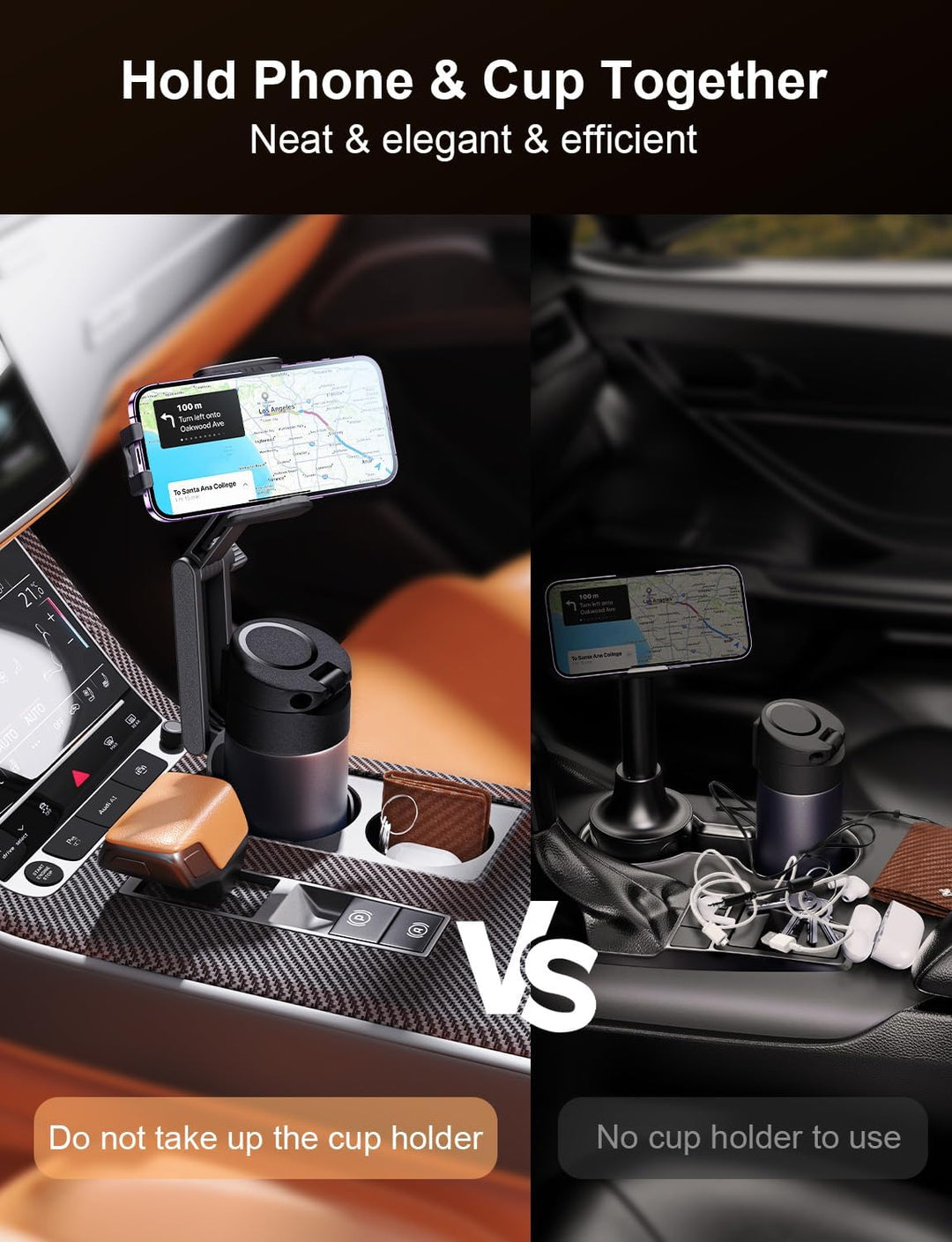 Harwelton™ Cup Holder Phone Mount for Car with Adjustable Height